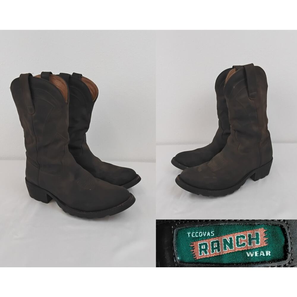 Tecovas Ranch Wear Cowboy Boots Men's 13 EE Dark Brown "The Bandera" #W4743